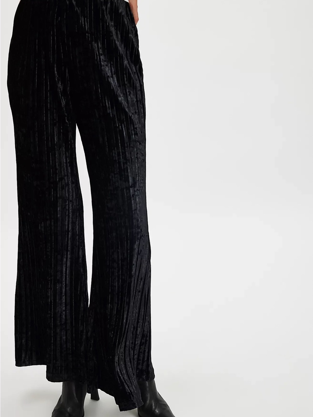 NWT Free People Black Velvet Flare Pants